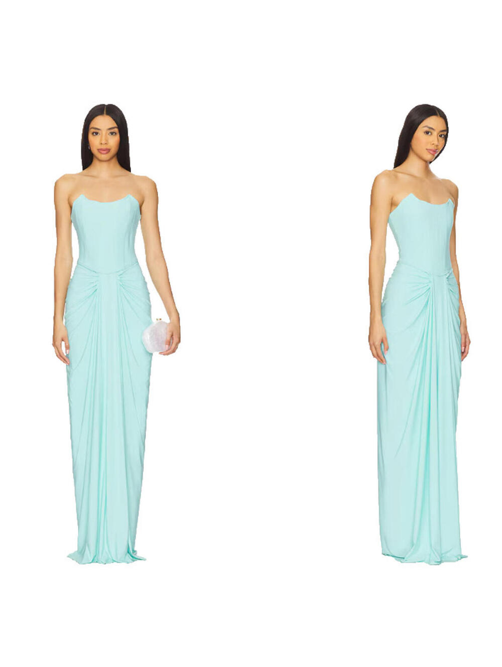 DEME BY GABRIELLA Pearl Gown GREEN Boned bodice corset top size XS NWT $350msrp